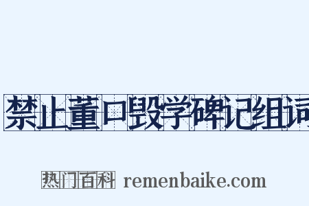 禁止董口毁学碑记组词是什么意思的图片
